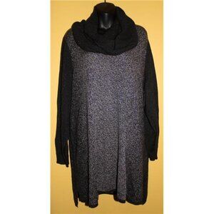 NWT Apt. 9 Woman 3x Wear 2 Ways Sweater with Scarf Black Gray Silver Sparkle